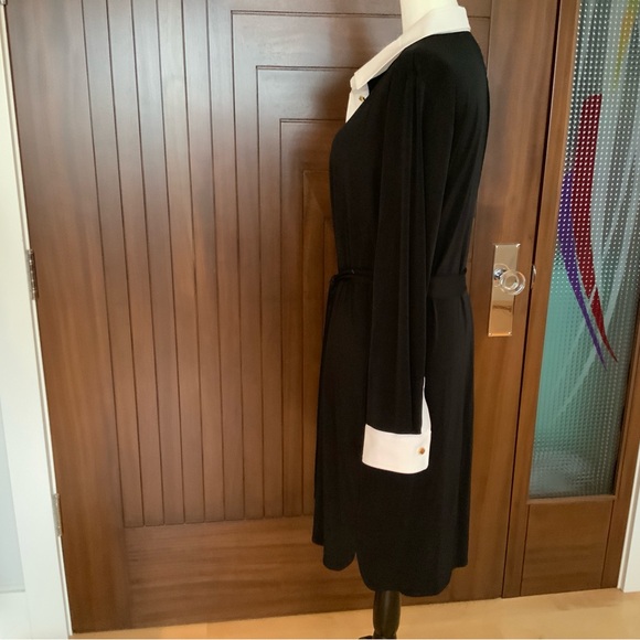 IVANKA, Black & White Belted Shirt Dress, Size XL - Picture 5 of 15